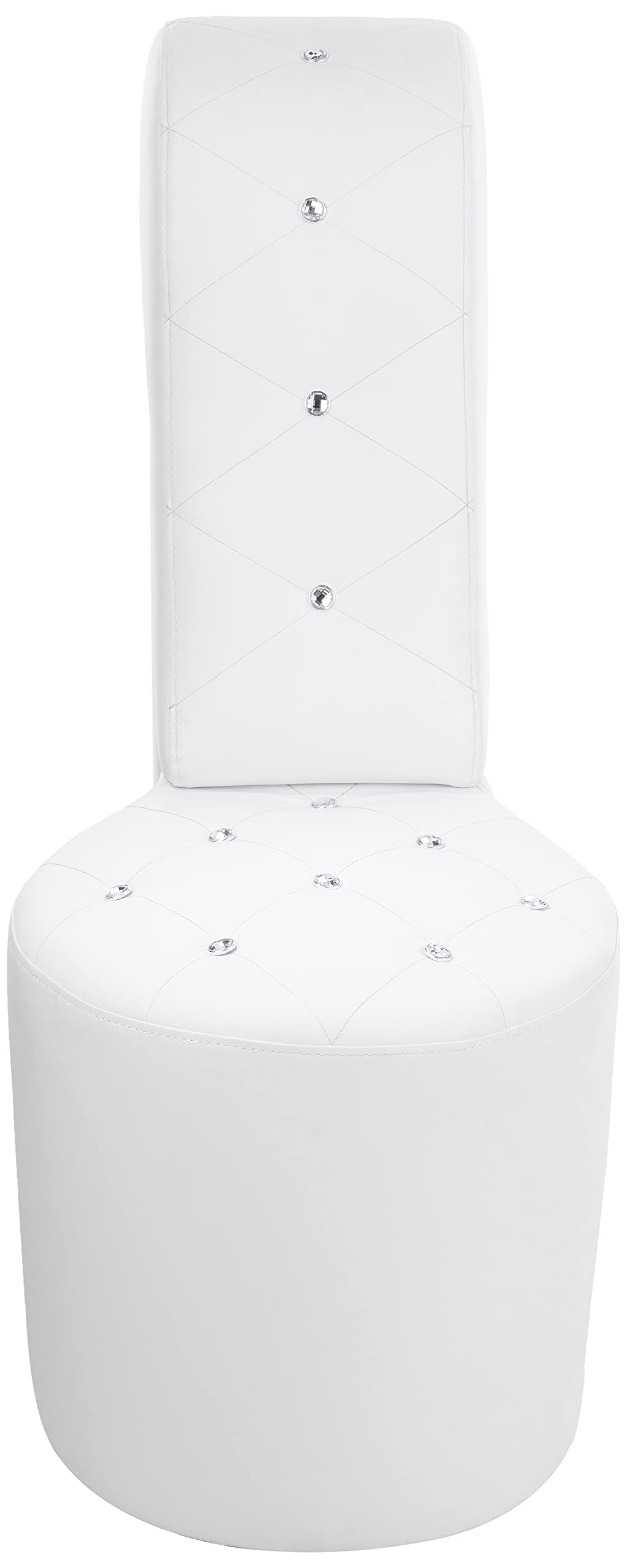 Best Master Furniture High Heel Faux Leather Shoe Chair With Crystal Studs, White